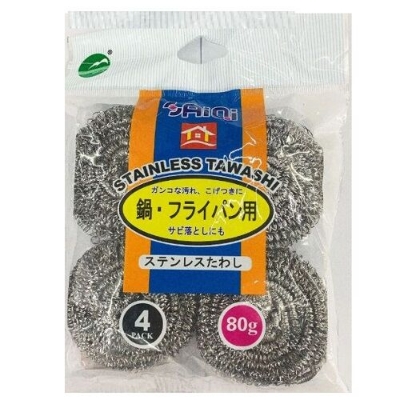 Picture of Korea Stainless Steel 410 Brass Scrubber - 4 Pack 80g