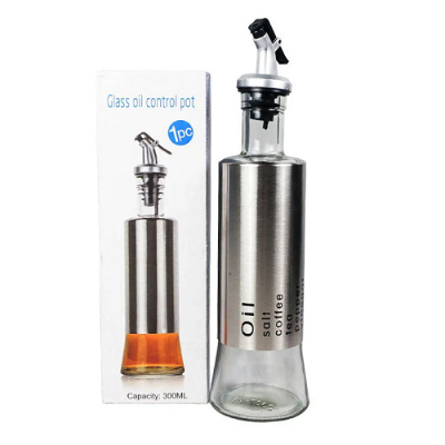 Picture of Stainless Steel Glass Oil Can Oil Pot 300ml