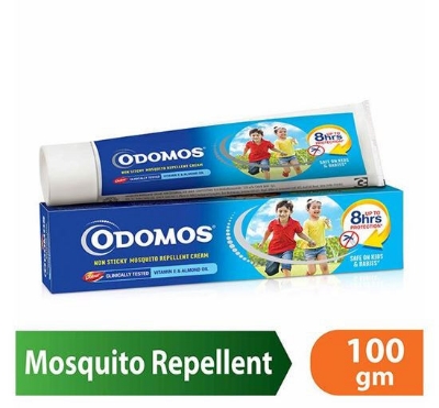 Picture of Odomos Non-Sticky Mosquito Repellent Cream With Vitamin E & Almond - 100g