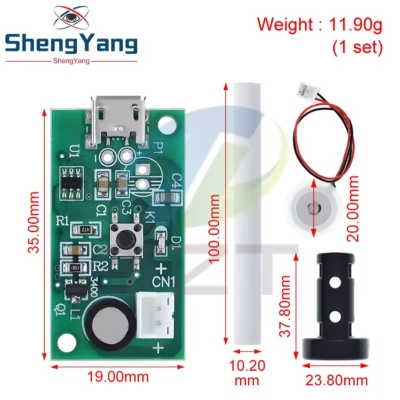 Picture of USB Mini Humidifier DIY Kits Mist Maker and Driver Circuit Board Black