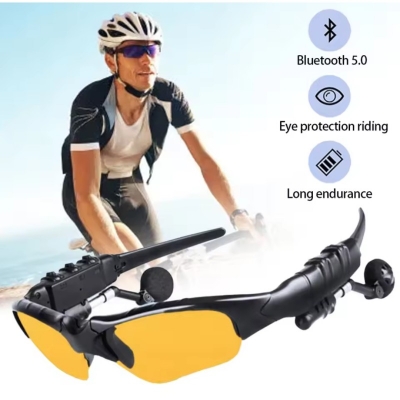Picture of 5.0 Stereo Bluetooth Headphones Polarized Sunglasses Outdoor Sports Cycling Audio Glasses Surround Sound Headphones Music & Call Black