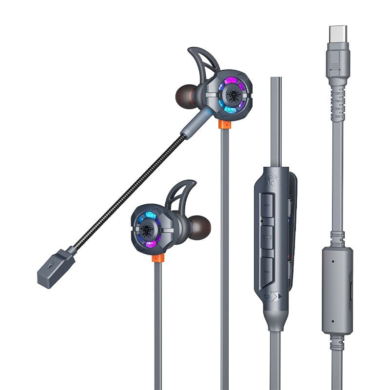 Picture of Plextone AKM Plus Gaming Earphones ,Designed for competitive gamers, built for long gaming sessions. Perfect for PUBG, Free Fire, COD Mobile, Valorant, and more Grey