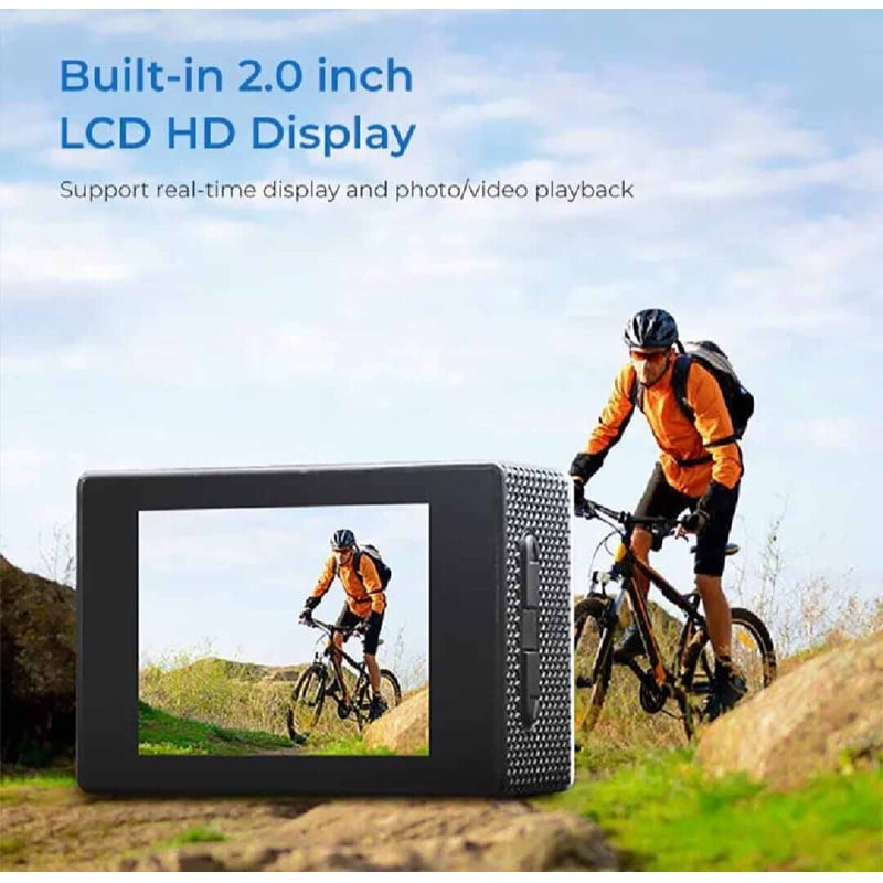 Picture of 4K Ultra HD Action Camera 3MP 900mAh Underwater Waterproof Case Outdoor Sports Helmet Video Recording Cameras With 2.0 HD Screen 