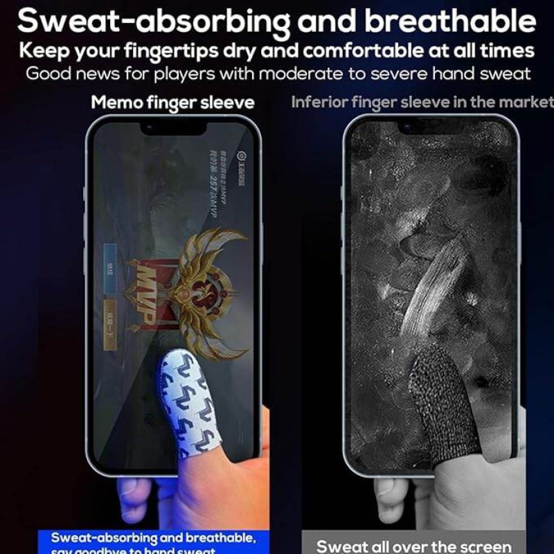 Picture of MEMO 2pcs /1pair FS02 Anti Slipping and Sweat Breathable Silver Clothing Finger Sleeve for Pubg, Freefire Grey