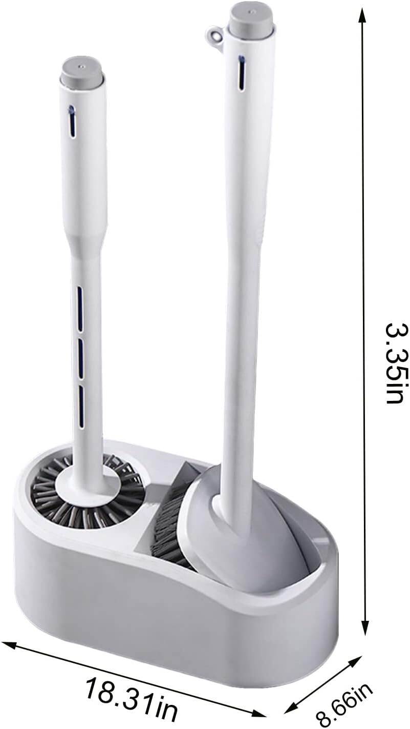 Picture of Round and Flat Toilet Cleaning Brush with Stand
