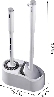 Picture of Round and Flat Toilet Cleaning Brush with Stand