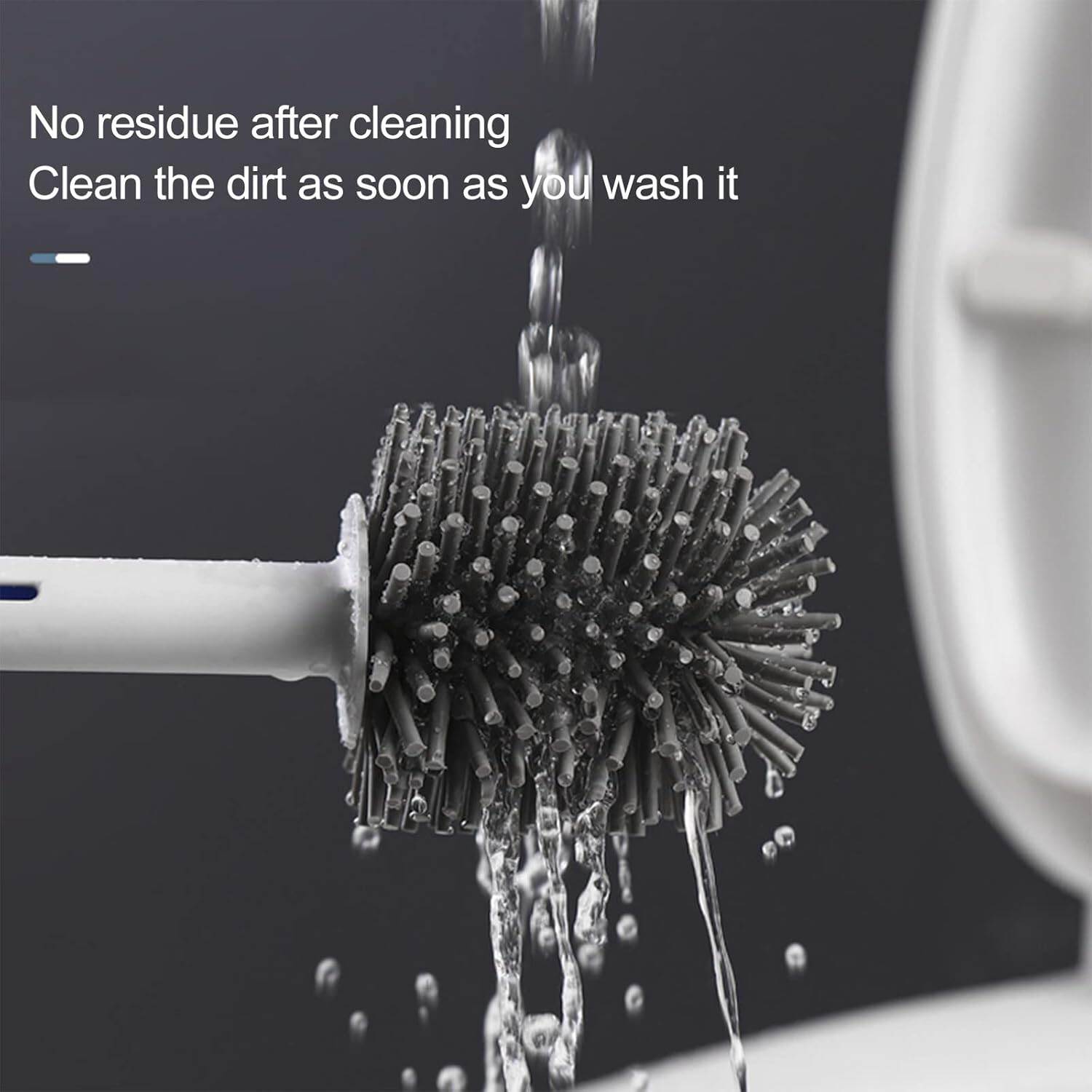 Picture of Round and Flat Toilet Cleaning Brush with Stand