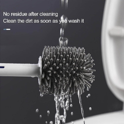 Picture of Round and Flat Toilet Cleaning Brush with Stand