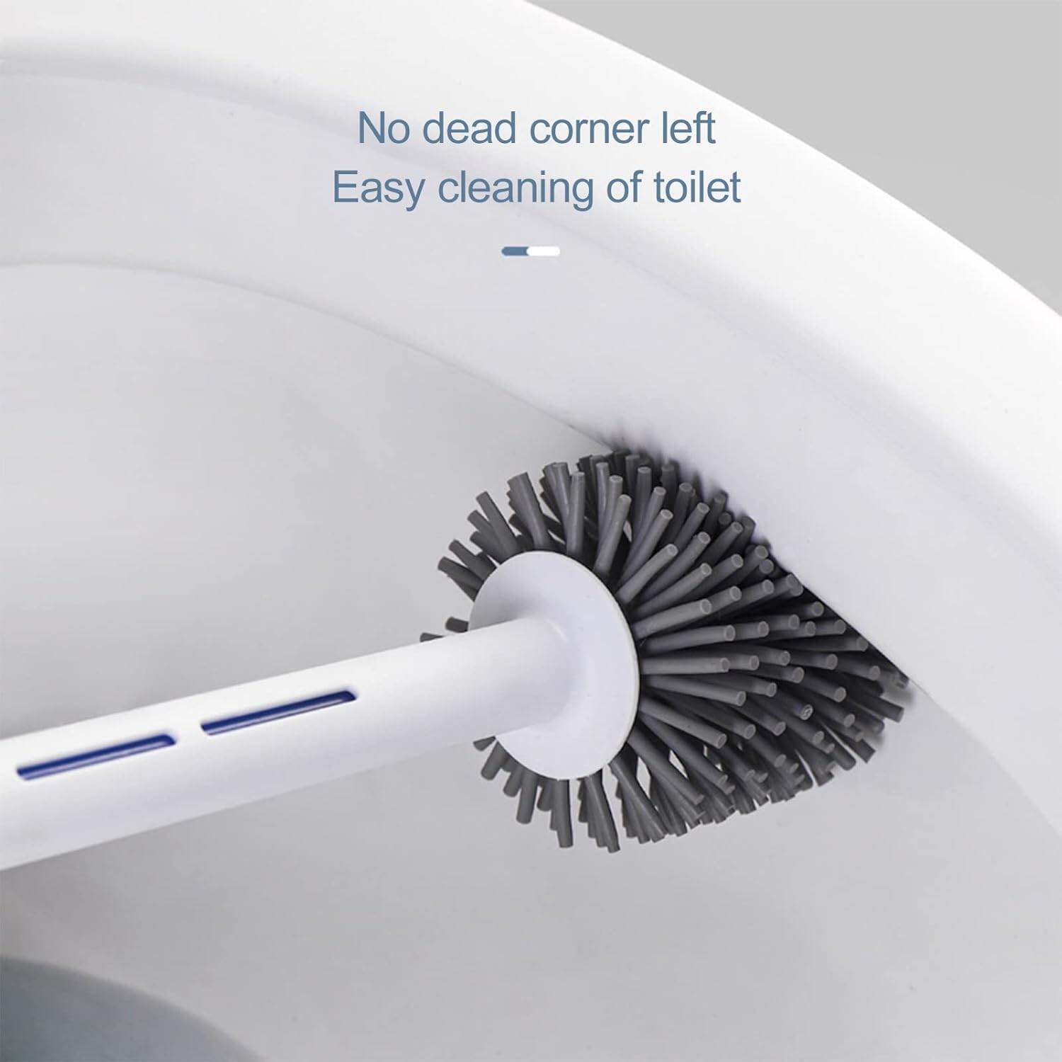 Picture of Round and Flat Toilet Cleaning Brush with Stand