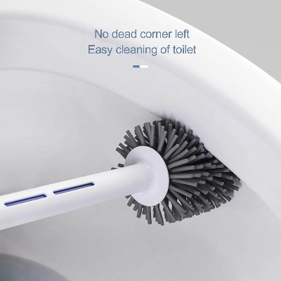 Picture of Round and Flat Toilet Cleaning Brush with Stand