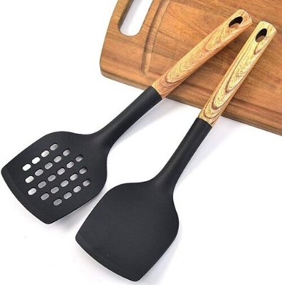 Picture of Non-stick Spoon Shovel Wooden Texture Cooking Tools Set