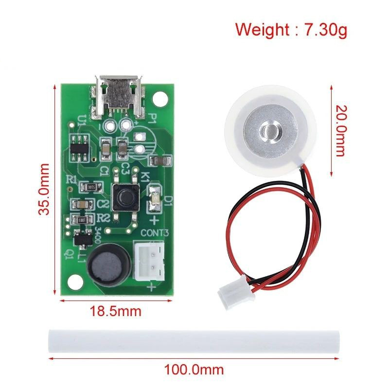 Picture of USB Mini Humidifier DIY Kits Mist Maker and Driver Circuit Board Black