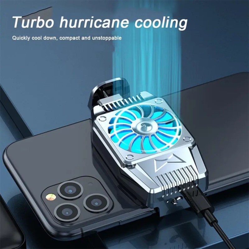 Picture of Rechargeable Universal Mini Mobile Phone Cooling Fan Radiator Turbo Hurricane Game Cooler Cell Phone Cool Heat Sink USB powered/ Rechargeable 