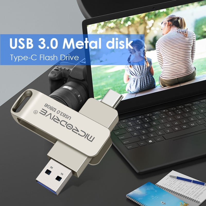Picture of 2 in1 OTG USB - C To USB 3.0/2.0 flash drive 128GB USB-C Pendrive USB3.0 /2.0Pen Drive Memory Stick Type-C Disk 