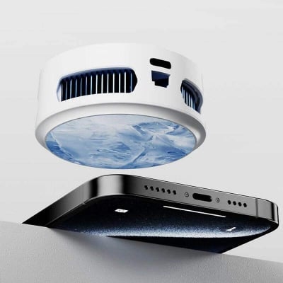 Picture of PIVA B3 25W Gaming Mobile Phone Cooler ,reduce thermal throttling and maintain stable FPS during games like PUBG Mobile, Call of Duty Mobile, Delta Force Mobile, and Free Fire White