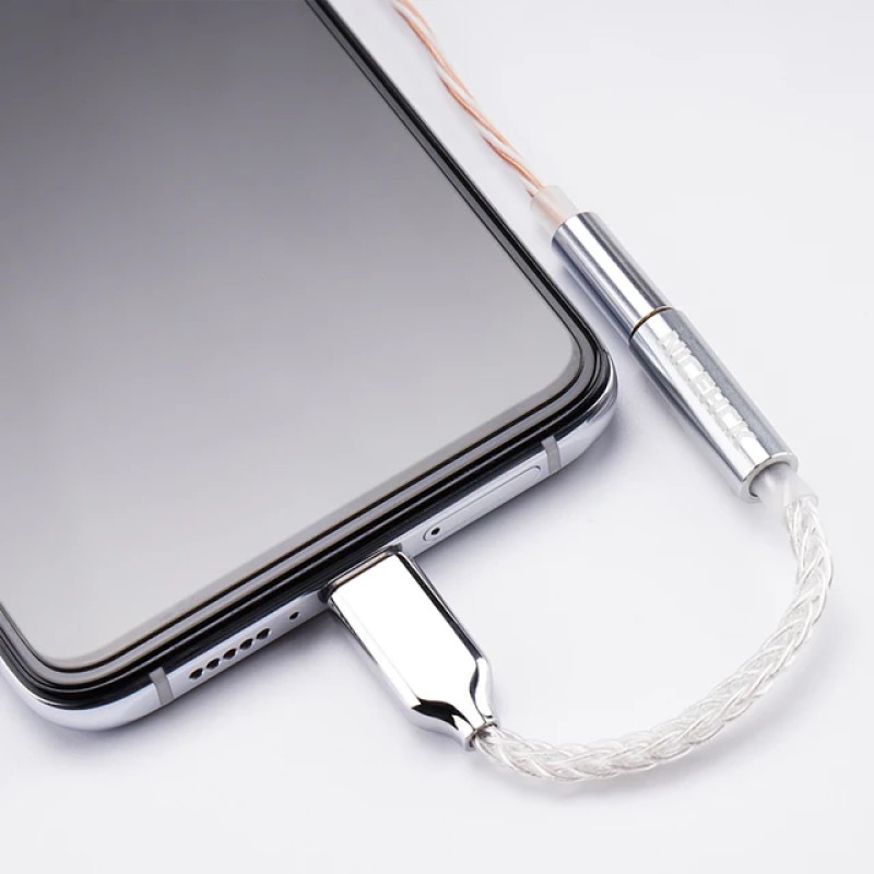 Picture of NiceHCK TC3 Type-C to 3.5mm HIFI DAC ,8 strands pure silver optional White