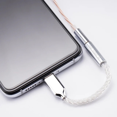 Picture of NiceHCK TC3 Type-C to 3.5mm HIFI DAC ,8 strands pure silver optional White
