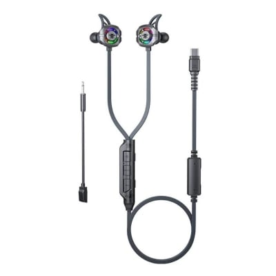 Picture of Plextone M762 Ultra Gaming Earphones , premium wired Type-C gaming earphone designed for competitive mobile gamers Black