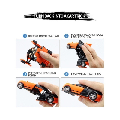 Picture of Transform CarRobot Model Car.Automatic Deformation Push and Go Car Vehicle Toy Race Car,Toys Easter Gifts for Boys Blue