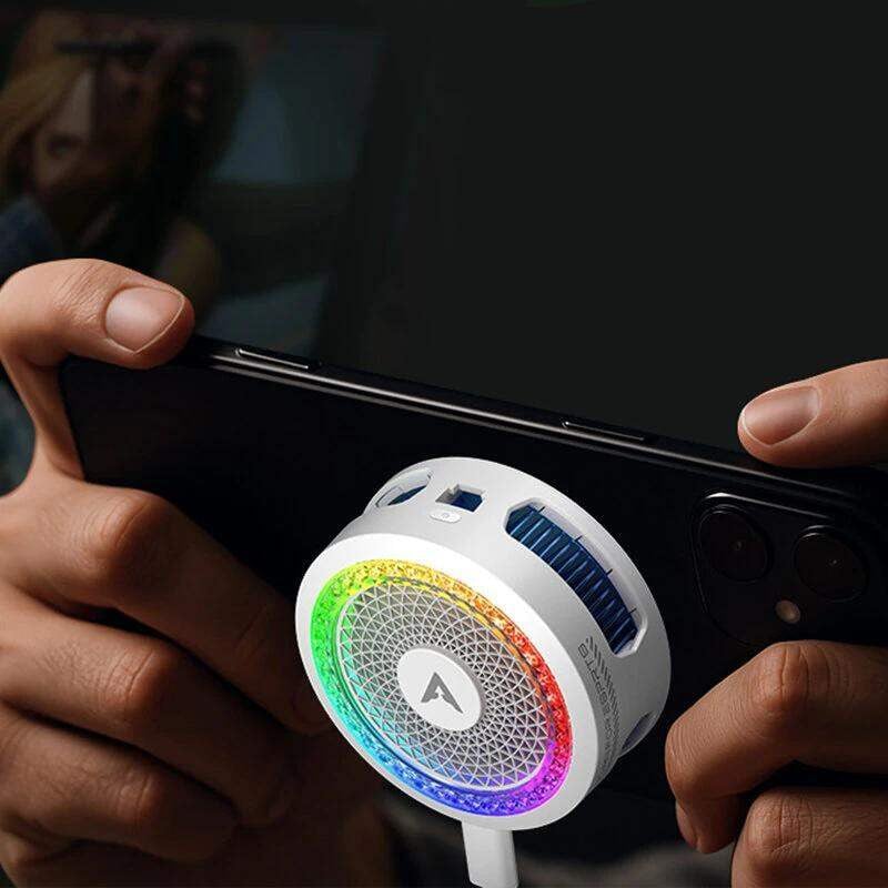 Picture of PIVA B3 25W Gaming Mobile Phone Cooler ,reduce thermal throttling and maintain stable FPS during games like PUBG Mobile, Call of Duty Mobile, Delta Force Mobile, and Free Fire White