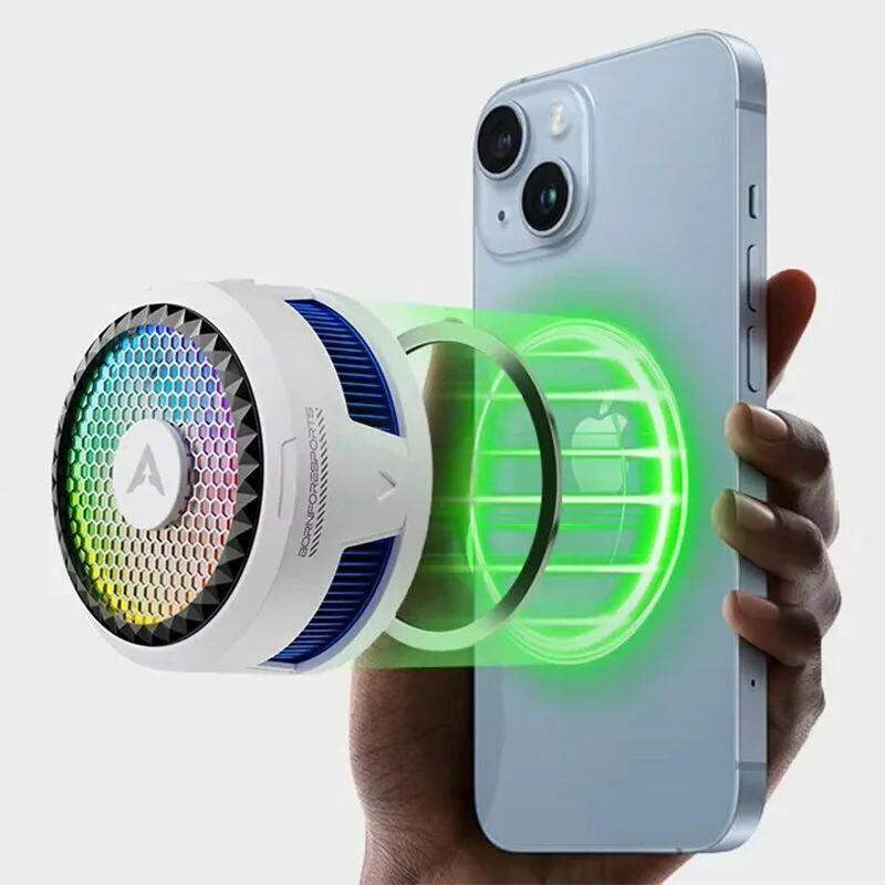 Picture of PIVA X30 Magnetic Phone Cooler 27W, Ideal for PUBG Mobile, COD Mobile, Warzone Mobile, Genshin Impact & emulation gaming, White