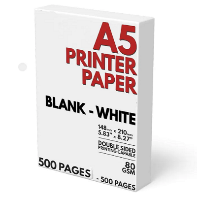 Picture of A5 Size Paper - offset printable paper - 80 gsm 500 pages