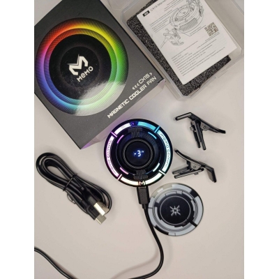Picture of MEMO CX15 | 10W Magnetic Gaming Phone Cooler Ideal for PUBG Mobile, COD Mobile, Warzone Mobile, Genshin Impact, and emulation gaming Black