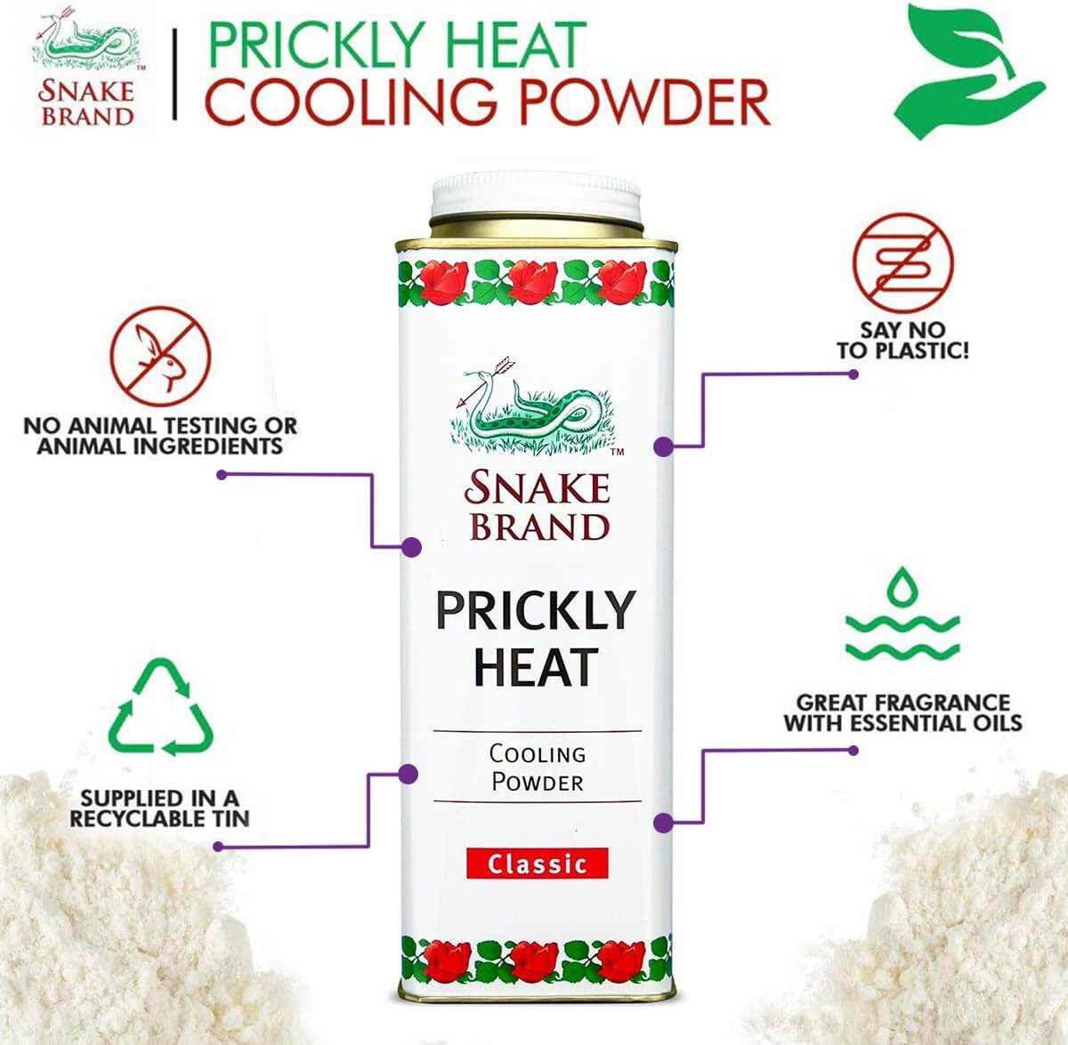 Picture of Snake Brand Prickly Heat Cooling Powder Classic 280g