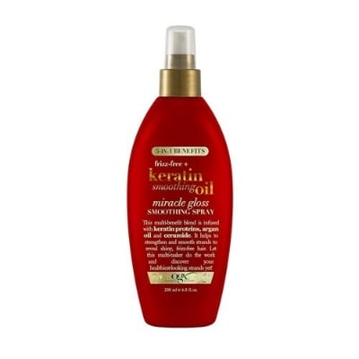 Picture of Ogx Frizz-free + Keratin Smoothing Oil Miracle Gloss 5 In 1 Spray – 200 ml