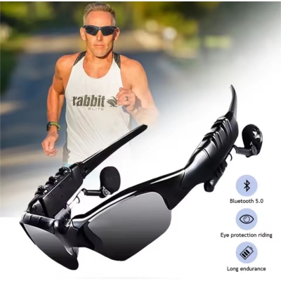 Picture of 5.0 Stereo Bluetooth Headphones Polarized Sunglasses Outdoor Sports Cycling Audio Glasses Surround Sound Headphones Music & Call Black