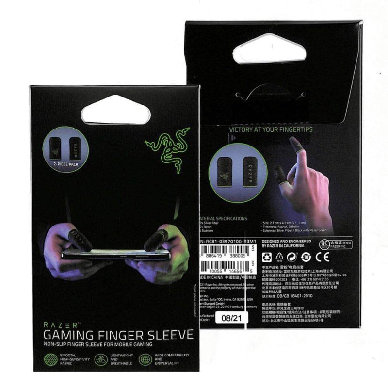 Picture of RAAZER gaming finger sleevs for pubg, freefire, cod mobile, efootball users Razer 1 pair