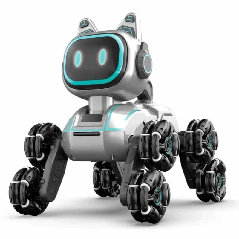 Picture of Remote Control Machine Dog Toy Car Gift Eight Wheel Four Wheel Drive Mechanical Climbing Car Silver