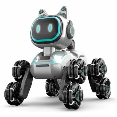 Picture of Remote Control Machine Dog Toy Car Gift Eight Wheel Four Wheel Drive Mechanical Climbing Car Silver