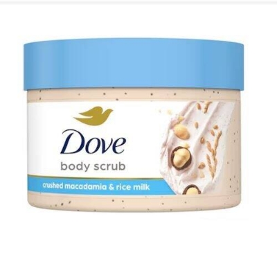 Picture of Dove exfoliating body scrub crushed macadamia And rice milk scent 225ml