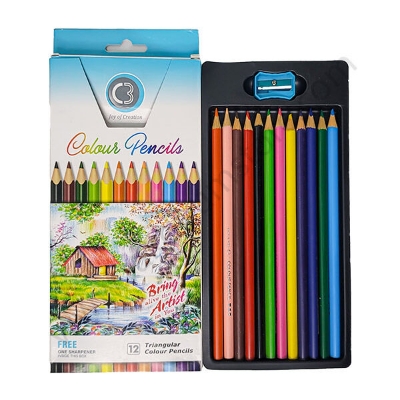 Picture of DOMS C3 Triangular Colour Pencils 12 Pcs