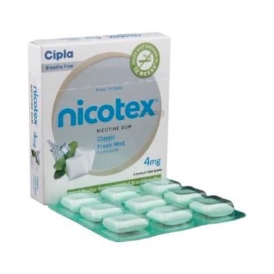 Picture of Cipla Nicotex 4mg Mint Plus Chewing 12 Gum