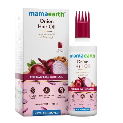 Picture of Mamaearth Onion Hair Oil | Natural & Organic Anti Hair Loss & Hair Fall Control Oil with Redensyl | 150ml