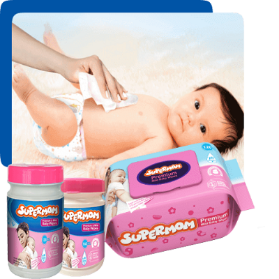 Picture of Supermom Baby Wipes - 160 Canister