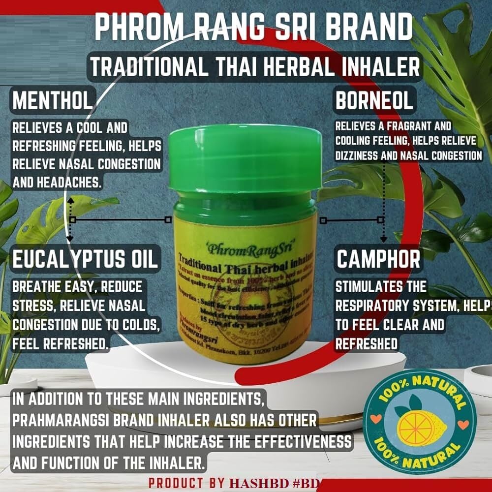 Picture of Phrom Rang Sri Traditional Thai Herbal Pocket Inhaler 2g