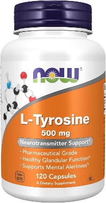 Picture of NOW Supplements L-Tyrosine 500 mg 120 Capsules