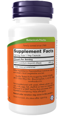 Picture of NOW Foods Supplements Maca 500mg 100 Veg Capsules