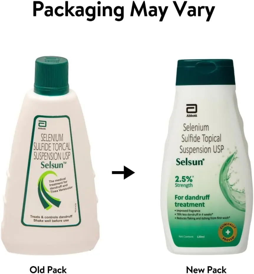 Picture of Selsun Abbott Suspension Anti Dandruff Shampoo 120ml Clears Away Dandruff Flakes, Relieves from Excessive Oil, Relieves from Dandruff related Itching