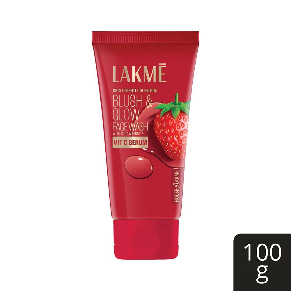 Picture of Lakme Blush & Glow Hydrating Strawberry Facewash With Vitamin C Serum 100g
