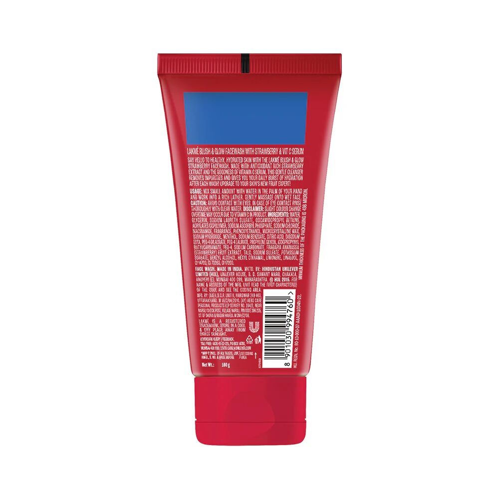 Picture of Lakme Blush & Glow Hydrating Strawberry Facewash With Vitamin C Serum 100g