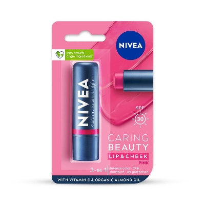 Picture of NIVEA Lip Caring Beauty Pink Lip Balm | Lip & Cheek Tint with SPF 30