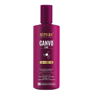 Picture of Streax Professional Canvo Line Shampoo For Keratin Treated & Straightened Hair 300ml