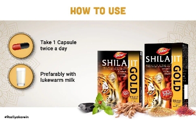 Picture of Dabur Shilajit Gold Vitality Capsules Bottle Of 20 With Free Dabur Honey 100g