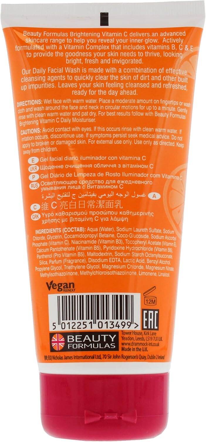 Picture of Beauty Formulas Brightening Vitamin C Daily Facial Wash 150ml