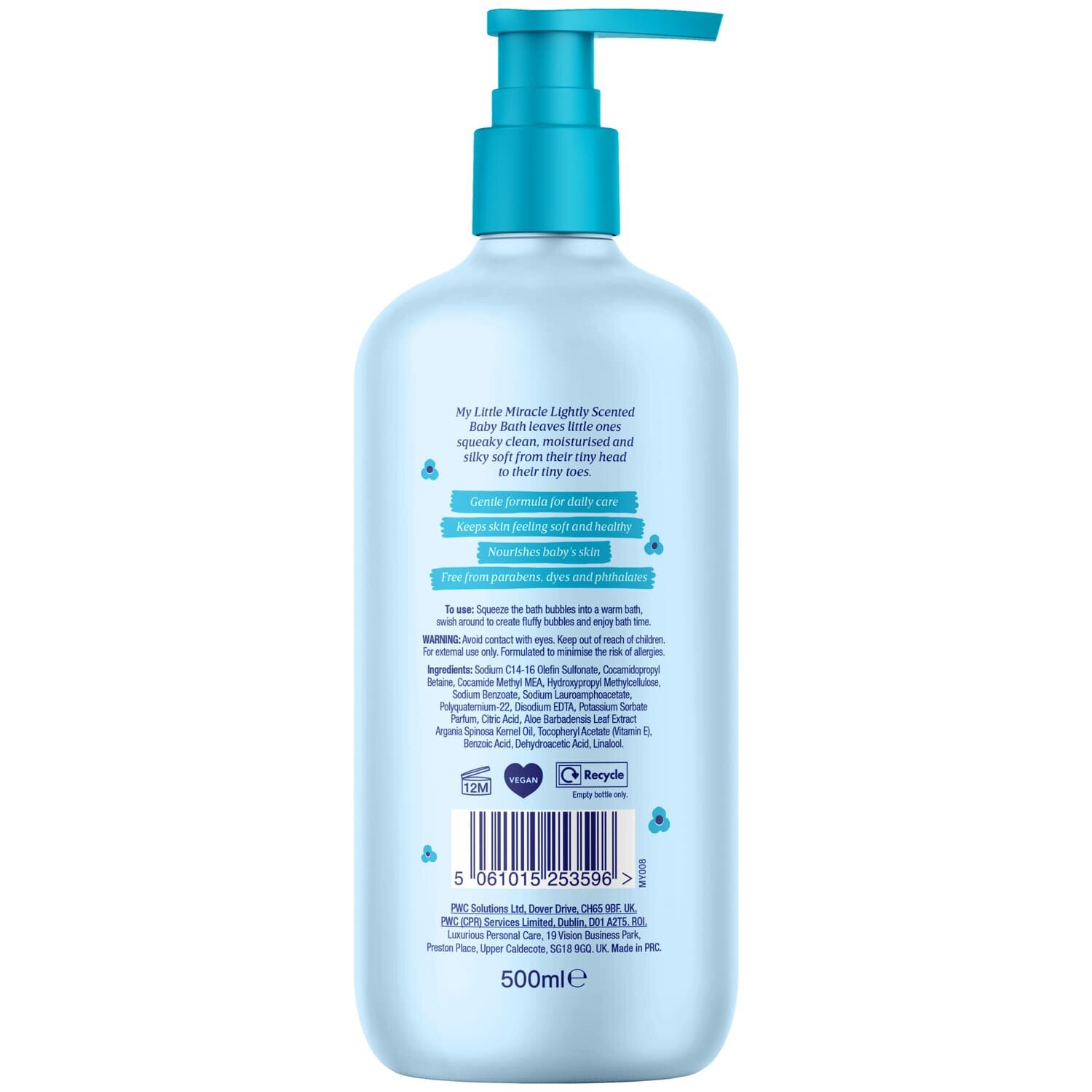 Picture of My Little Miracle Lightly Scented Splashy Baby Bath For Baby's Sensitive Skin 500ml
