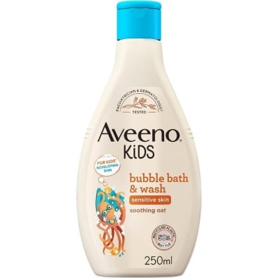 Picture of Aveeno Kids Bubble Bath and Wash for Sensitive Skin 250ml